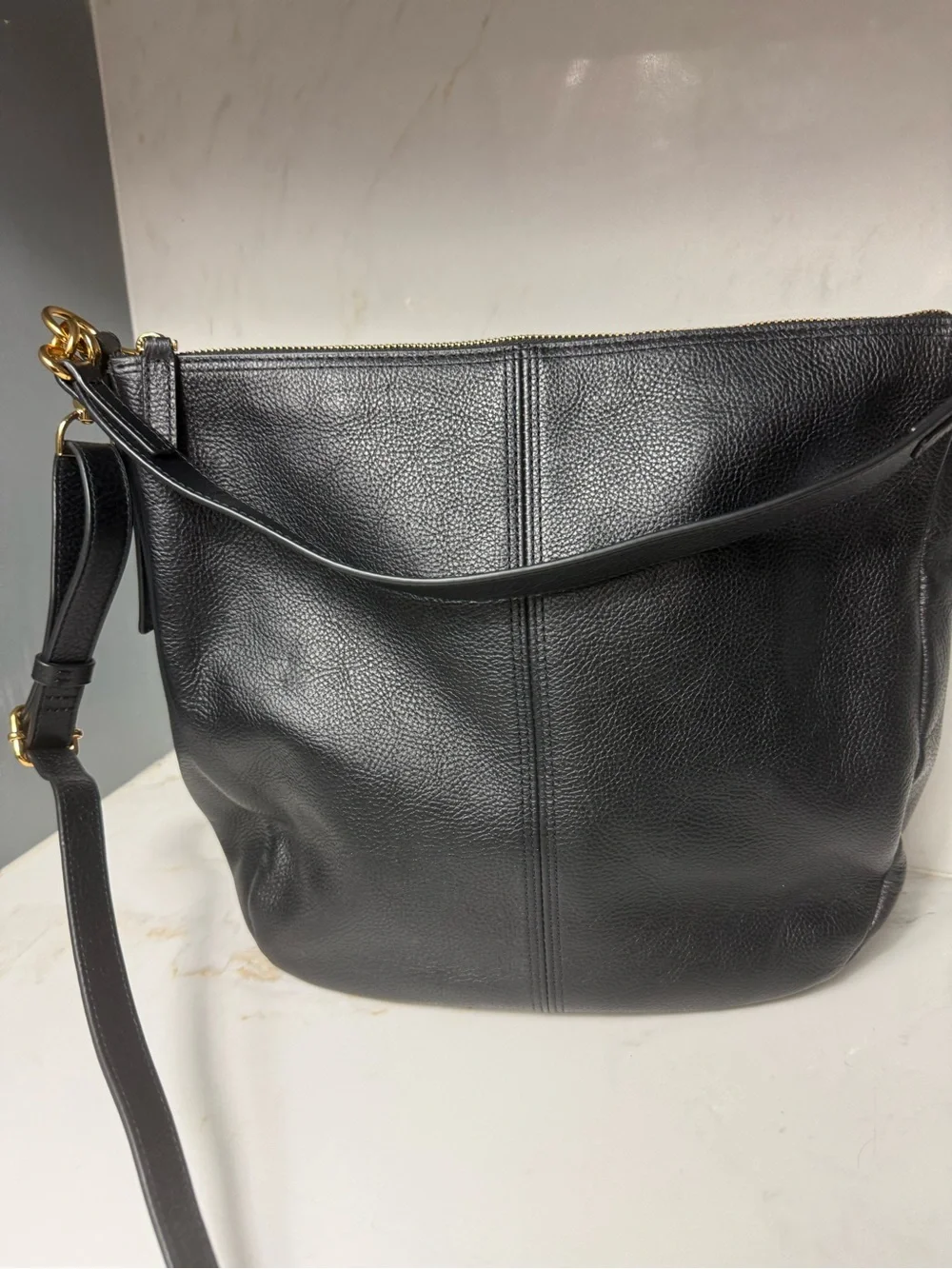 Fossil Jolie Black Leather Hobo Bag